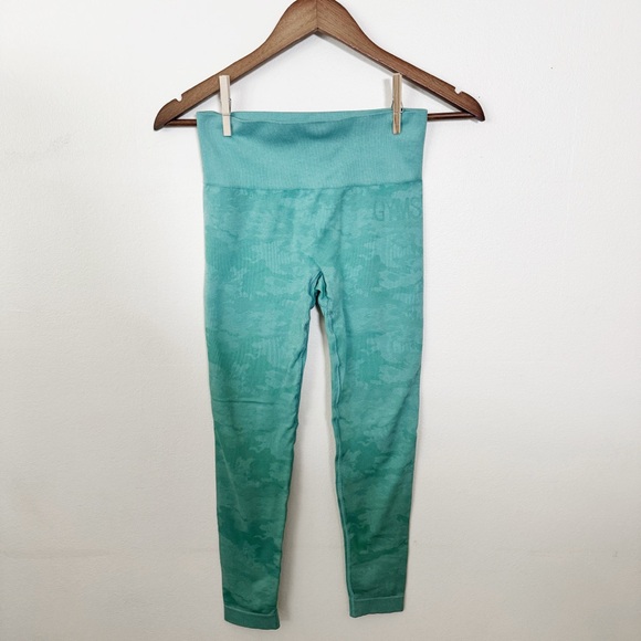 Gymshark turquoise green camo leggings size small - Picture 1 of 4